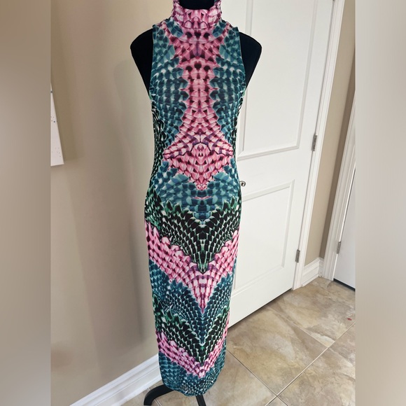 AFRM open back multicolor sleaveless mockneck dress size M - Picture 3 of 14